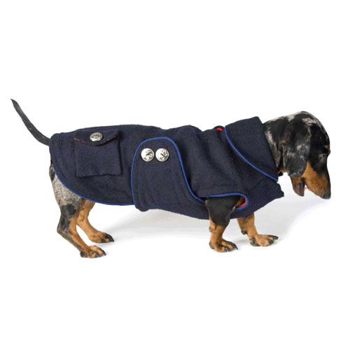 Reversible Navy Blue Dachshund Peacoat