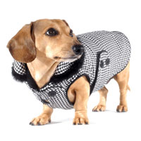 Reversible Houndstooth Dachshund Coat