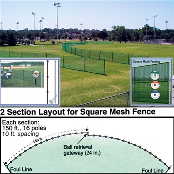 Baseball Outfield Fencing 150' Roll - Blue