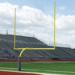 Galvanized Official High School Gooseneck Goalpost in Yellow Finish