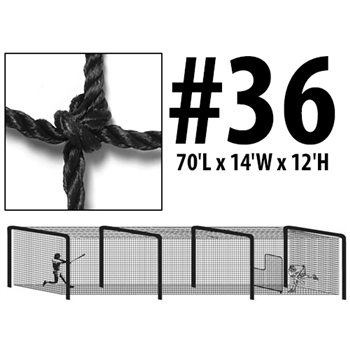 Baseball Weather Treated Batting Cage Tunnel Netting - 14 ft. x 70 ft