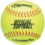diamond 12" yellow official league practice softballs 12os - dozen