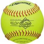 Diamond 12" Pony League Leather Fastpitch Softballs - 6 Dozen