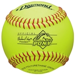 Diamond 12" Pony League Leather Fastpitch Softballs - 6 Dozen