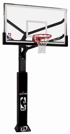 spalding 60" glass arena view in-ground basketball hoop