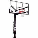 spalding 60" glass arena view h-series in-ground basketball hoop