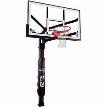 spalding 60" glass arena view h-series in-ground basketball hoop