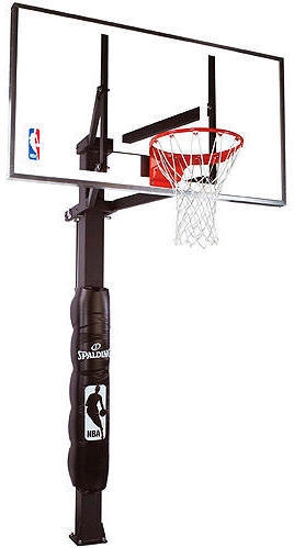 spalding 72" glass arena view h-series in-ground basketball hoop