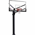 spalding 72" acrylic arena view fixed height in-ground basketball hoop