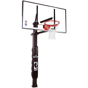 spalding 54" glass in-ground basketball hoop