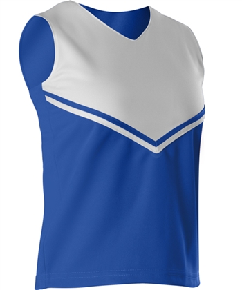 Alleson Girls Cheerleading V Shell Top With Braid