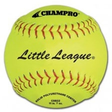 champro 12" little league fast pitch softballs - leather - .47 cor - dozen