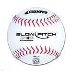 champro asa 11" slow pitch softballs - leather -.44cor - dozen