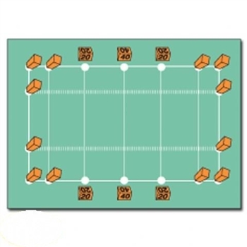 Flag Football Lining Set with Plugs, Pylons, Markers and Pegs - 45 Pcs