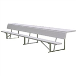 Sports 27 Foot Aluminum Player Bench with Rear Shelf