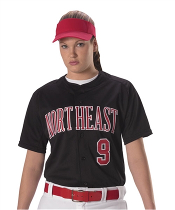 alleson warp knit full button softball jersey pwrpjw