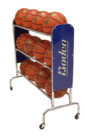 Baden Basketball Rolling Ball Rack - Holds 12 Balls