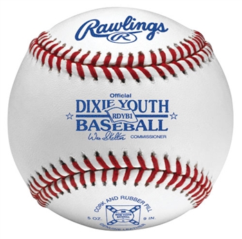 rawlings rdyb1 dixie league youth game baseballs - dozen