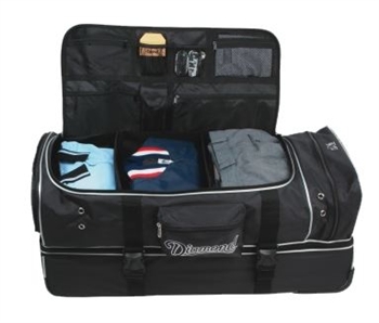 diamond sports wheeled deluxe pro umpires gear bag - black