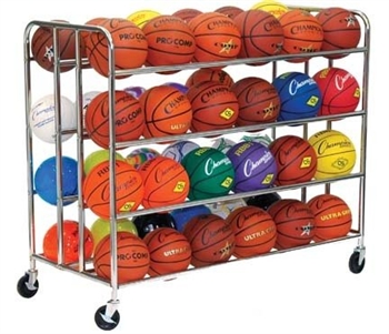 Champion Sports 48 Ball Double Ball Rack - Chrome