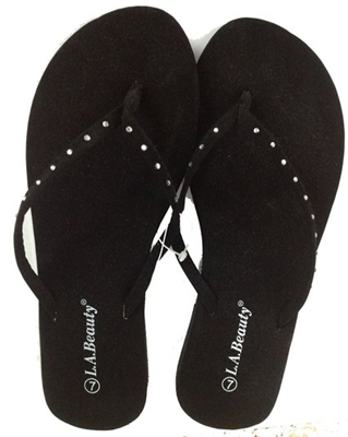 Women's Rhinestone Sandals - Flats - Flip Flops - Shoes