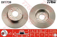 Zavorni diski TRW zadaj 251 mm Alfa 147, 156, 164