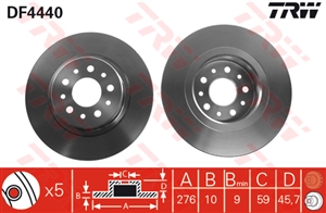 Zavorni diski TRW zadaj 276 mm Alfa 147, 156, GT