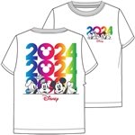 Adult Tee 2024 Peeking Donald Goofy Mickey Pluto, White