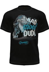 Adult Grumpy Bad Mood Dude Tee, Black