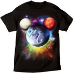 Adult Mens T-Shirt Planet Mickey Mouse, Rich Black