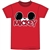 Adult Mens Tee Shirt Mickey Family Fan, Red