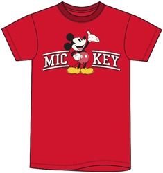 Adult Mickey Curve Tee, Red