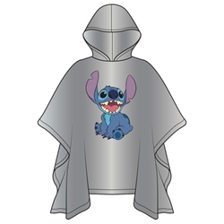 Adult Happy Stitch Rain Poncho, Clear