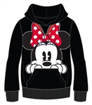 Adult Minnie Peeking Pullover Hoodie, Black