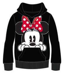 Adult Minnie Peeking Pullover Hoodie, Black