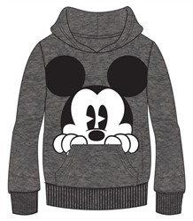 Adult Mickey Peeking Pullover Hoodie, Gray