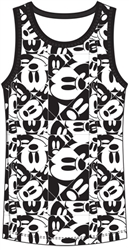 Boys Tank Mickey Mouse Repeat All Over, Black White
