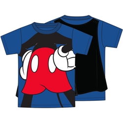 Youth Boys Mickey Mouse Cape Tee, Blue Black