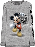 Boys Long Sleeve Top Mickey Boombox, Gray