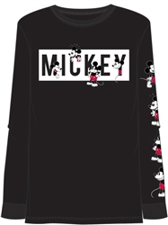 Boys Long Sleeve Top Mickey All Over, Black