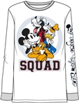 Boys Long Sleeve Top Squad Mickey Goofy Donald Pluto, White