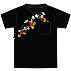 Youth Mickey Running Pocket Tee, Black