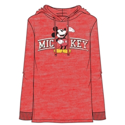 Adult Men's Mickey Curve Lightweight Hoodie, Cherry Red