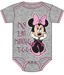 Infant Onesie My First Minnie, Pink Gray