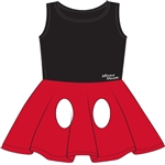 Junior Tank Dress Cosplay Mickey Mouse Pants, Black Red