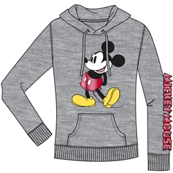 Junior Zip Up Hoodie Hey There Mickey, Gray