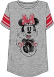 Junior Fashion Football Tee Sitting Cute Minnie, Gray