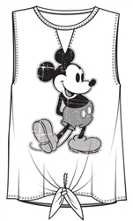 Junior Fashion Tank Tie Front Mickey Mouse SJ, White