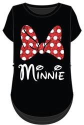 Junior Fashion Top Minnie Mom Bow, Black