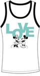 Junior Tank Top Mickey & Minnie Love, Mint & Black